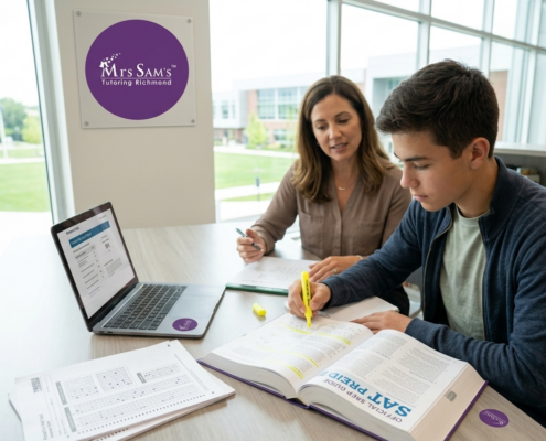 SAT Tutoring Richmond student studying with tutor for exam preparation