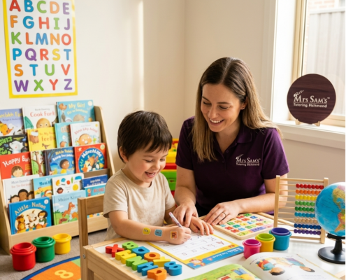 Tutoring Services Richmond session helping child prepare for kindergarten with tutor guidance