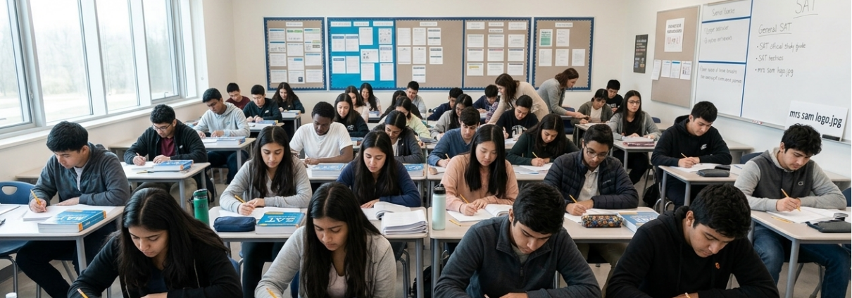 Students attending SAT Preparatory Program Richmond in a modern classroom