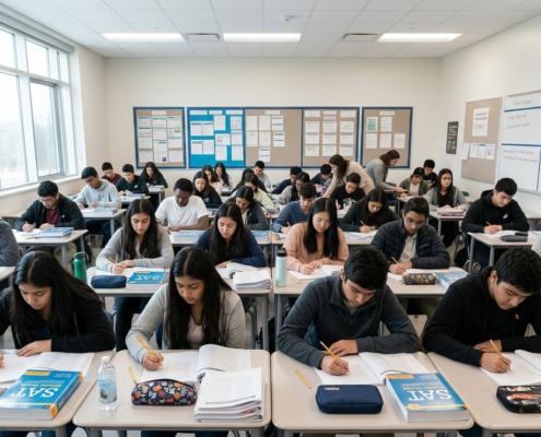 Students attending SAT Preparatory Program Richmond in a modern classroom