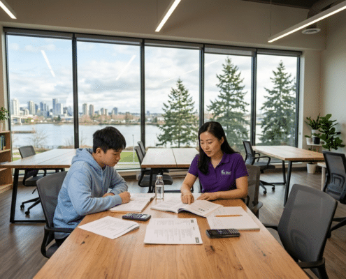 SAT tutoring Richmond session with a student reviewing practice test mistakes with a tutor.